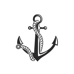 Anchor Logo, Simple Elegant Design, Nautical Ship Vector, Icon Symbol Illustration
