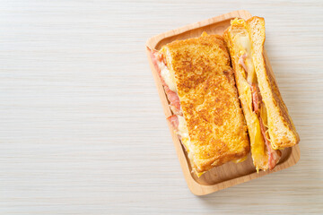 French toast ham bacon cheese sandwich