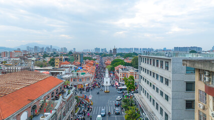 Aerial photography of the Bell Tower in Licheng District, Quanzhou City, Fujian Province, China