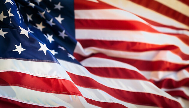 Patriotic American Flag Close Up Background