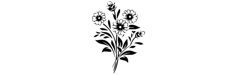 Fototapeta na wymiar black and white sketch of a flowers