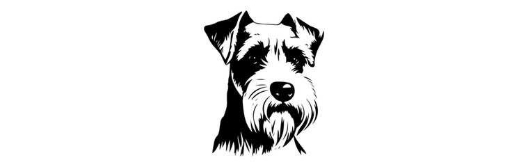 Dog head silhouette Vector White Background - obrazy, fototapety, plakaty