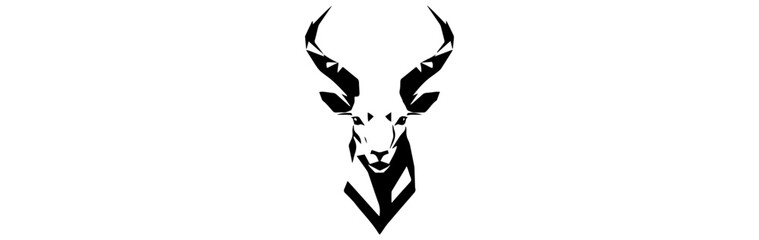 Deer head silhouette Vector White Background