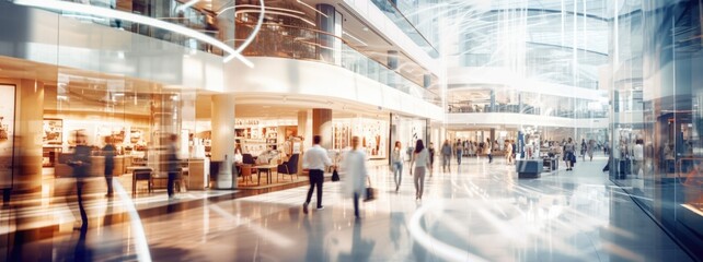 Blurred shopping people in shoppingmall background.