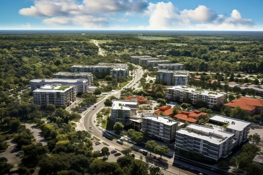 overhead perspective of Apopka-Altamonte Springs in Florida during February 2022. Generative AI