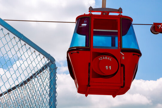 Cable car in Guatemala on the shores of Lake Amatitlan, a tourist attraction in the area.