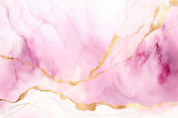 Abstract watercolor background. Pink and gold colors. art painting illustration