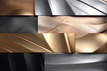 black and white silk,3d rendering of a set of metallic background with some folds in it