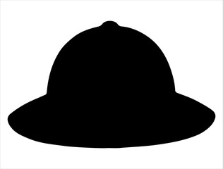 Safari hat silhouette vector art white background