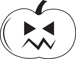 Digital png illustration of black angry pumpkin on transparent background