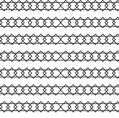 Digital png illustration of black diamonds on lines repeated on transparent background
