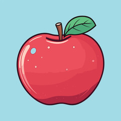 vector apple fruit cartoon icon illustration
