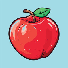 vector apple fruit cartoon icon illustration