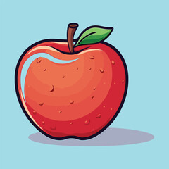 vector apple fruit cartoon icon illustration