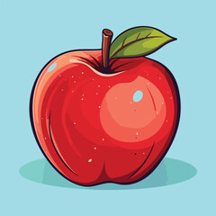 vector apple fruit cartoon icon illustration