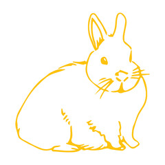 Fototapeta premium Digital png illustration of yellow bunny on transparent background
