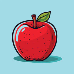 vector apple fruit cartoon icon illustration