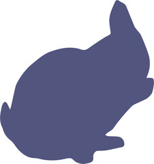 Fototapeta premium Digital png illustration of dark blue rabbit silhouette on transparent background