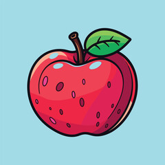 vector apple fruit cartoon icon illustration