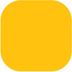 Digital png illustration of yellow square with rounded corners on transparent background