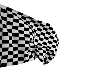 Digital png illustration of black and white chequered banner on transparent background