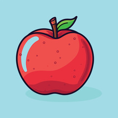 vector apple fruit cartoon icon illustration