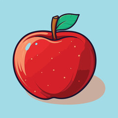 vector apple fruit cartoon icon illustration