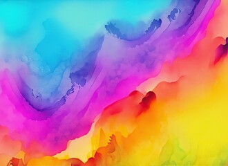 The illustration of Colorful gradient painted with watercolors, AI contents by firefly