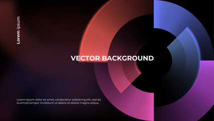 Geometric gradient background with spiral pattern. Horizontal banner template. 