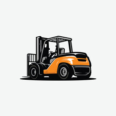 Fork lift in color vector art isolated. Best for Industrial Realated Design Asset