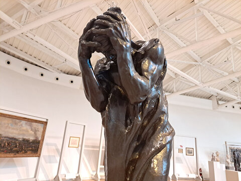 Mexico City, Mexico - July 19, 2023: The Rodin Era Exhibition Hall in the Soumaya Museum with the most important works of the French sculptor
