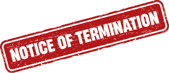 Notice of termination square grunge stamp