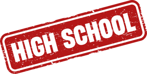 High School square grunge stamp