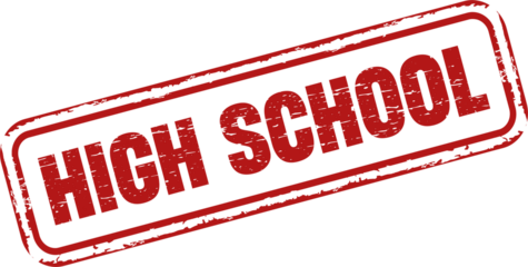 High School square grunge stamp