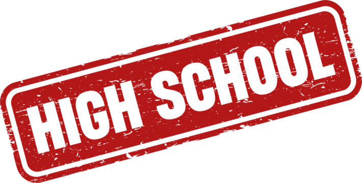 High School square grunge stamp