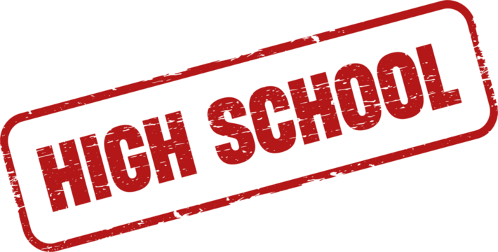 High School square grunge stamp