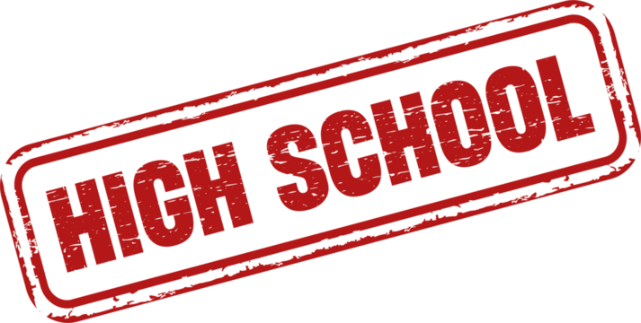 High School square grunge stamp