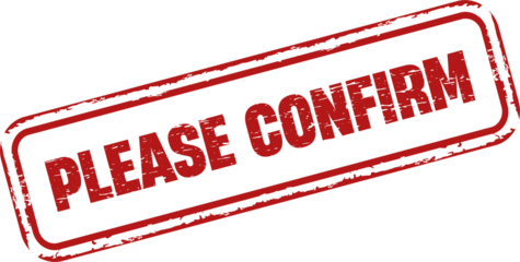 Please Confirm square grunge stamp