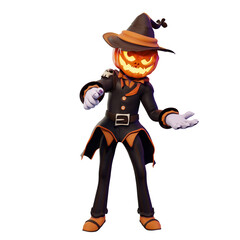 scary halloween character jack o lantern