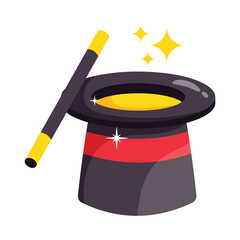 Magic hat vector colorful stickers Icon Design illustration. EPS 10 File