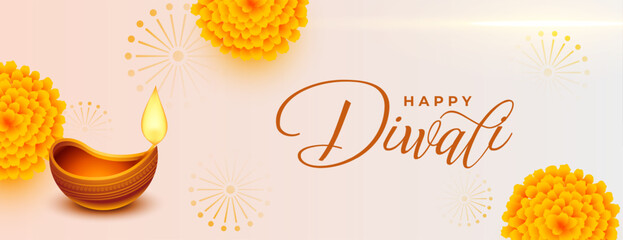 decorative happy diwali celebration banner design