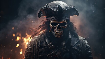 Naklejka premium skeleton pirate