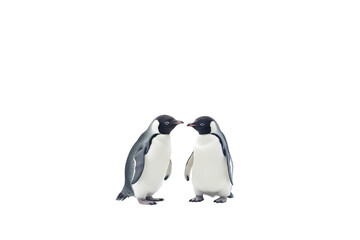 Cute Penguins on a white background studio shot PNG