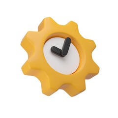 Gear clock, 3d rendered illustration