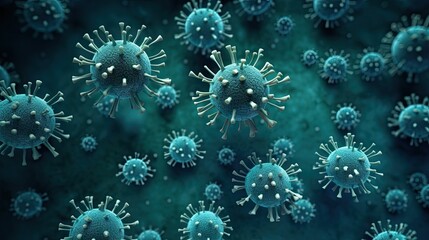 Fototapeta na wymiar Virus background, Flu, viruses, and bacteria shape against the background. Close-up of virus cells or bacteria.