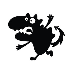 Cute monsters silhouette