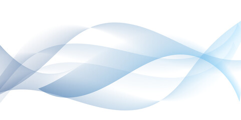 Abstract blue wave lines on white background Light blue abstract elegant smooth wavy lines background abstract blending curves isolated on white background.Illustration for business presentation.