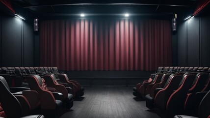 cinema hall with red chairs