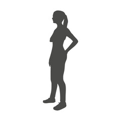 Fototapeta premium Standing woman. Sport girl illustration. Young woman silhouette.
