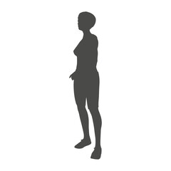 Standing woman. Sport girl illustration. Young woman silhouette.